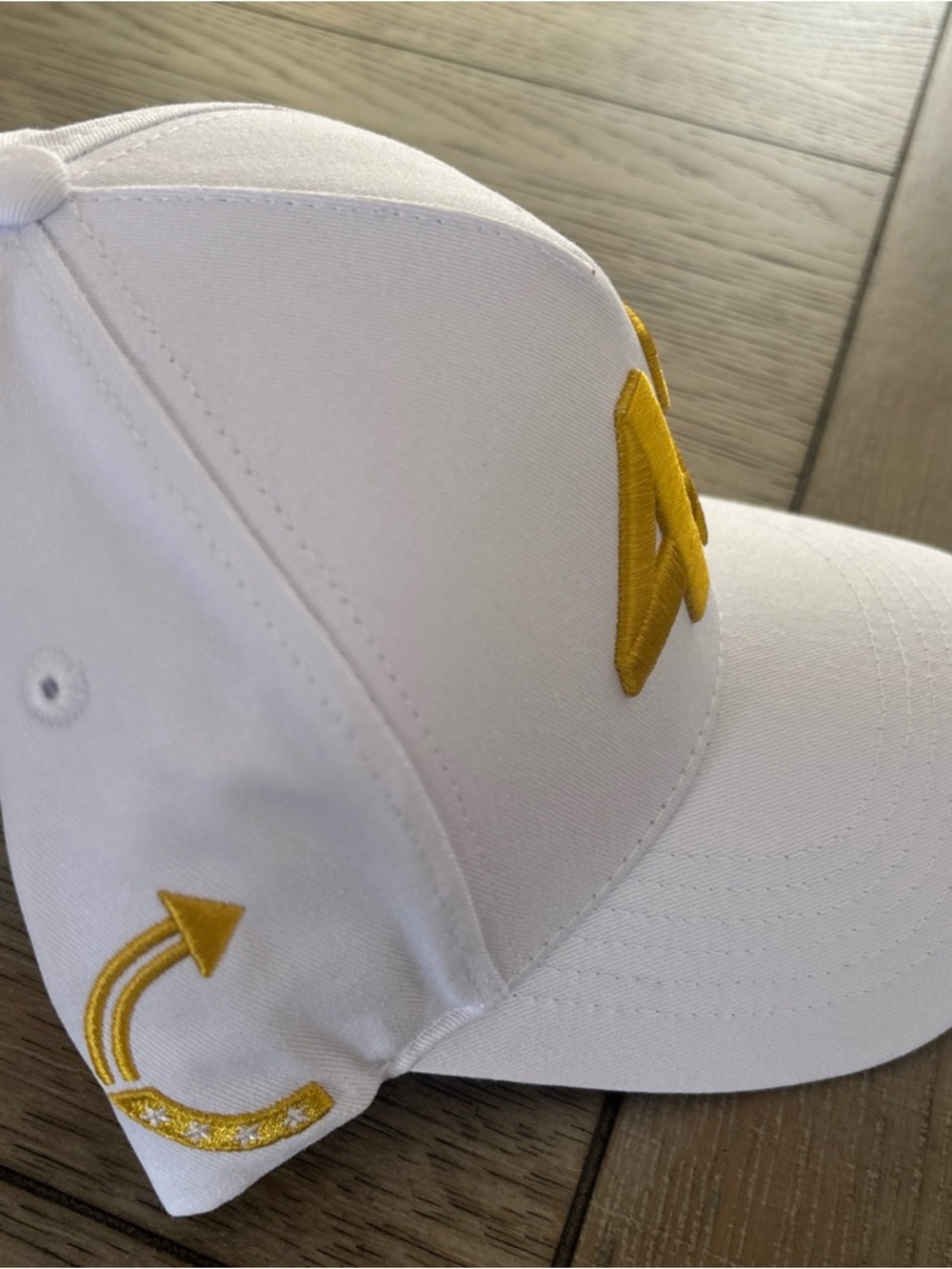 White TPUSA Cap Gold '47' And Gold Embroidered American Flag. NEW - Picture 3 of 11
